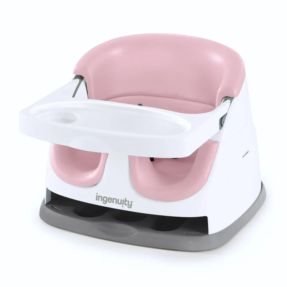 Ingenuity Baby Base 2-in-1 Booster Feeding and Floor Seat with Self-Storing Tray - Peony | 36 cm (14.2 in) Wide - main product image