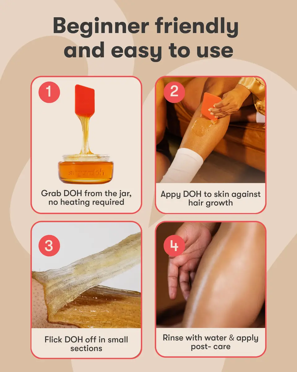 Sugardoh Big Doh Kit | Medium Sugaring Kit for Fine Hair | Gentle, Water-Washable, Vegan - view 5