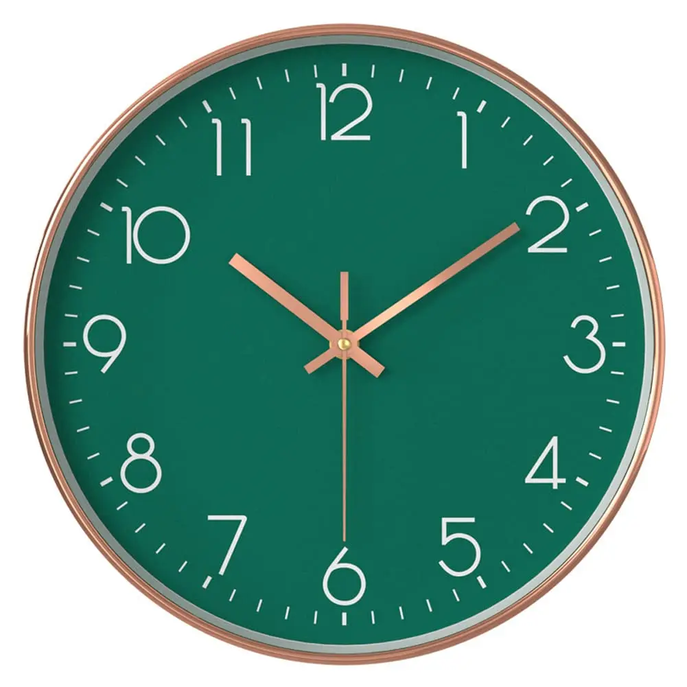 YTAONS 12 in Wall Clock Non-Ticking Quartz Silent Battery Operated Round Clocks (Green) | Modern Living Room Decor - main product image