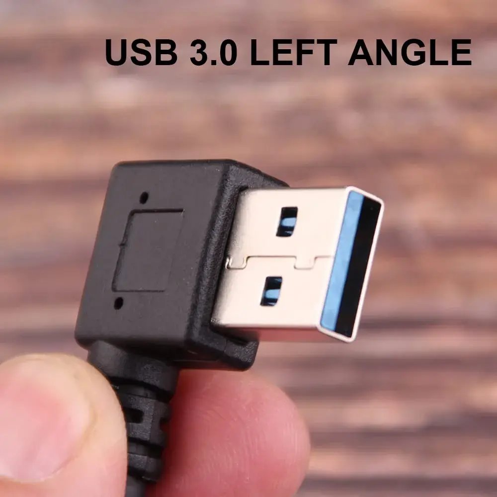 Oxsubor USB C 90 Degree Right Angle Cable Extension USB 3.0 Type c Cable Left Angle Male (25cm / 9.8in, Black, 2-Pack) - view 4