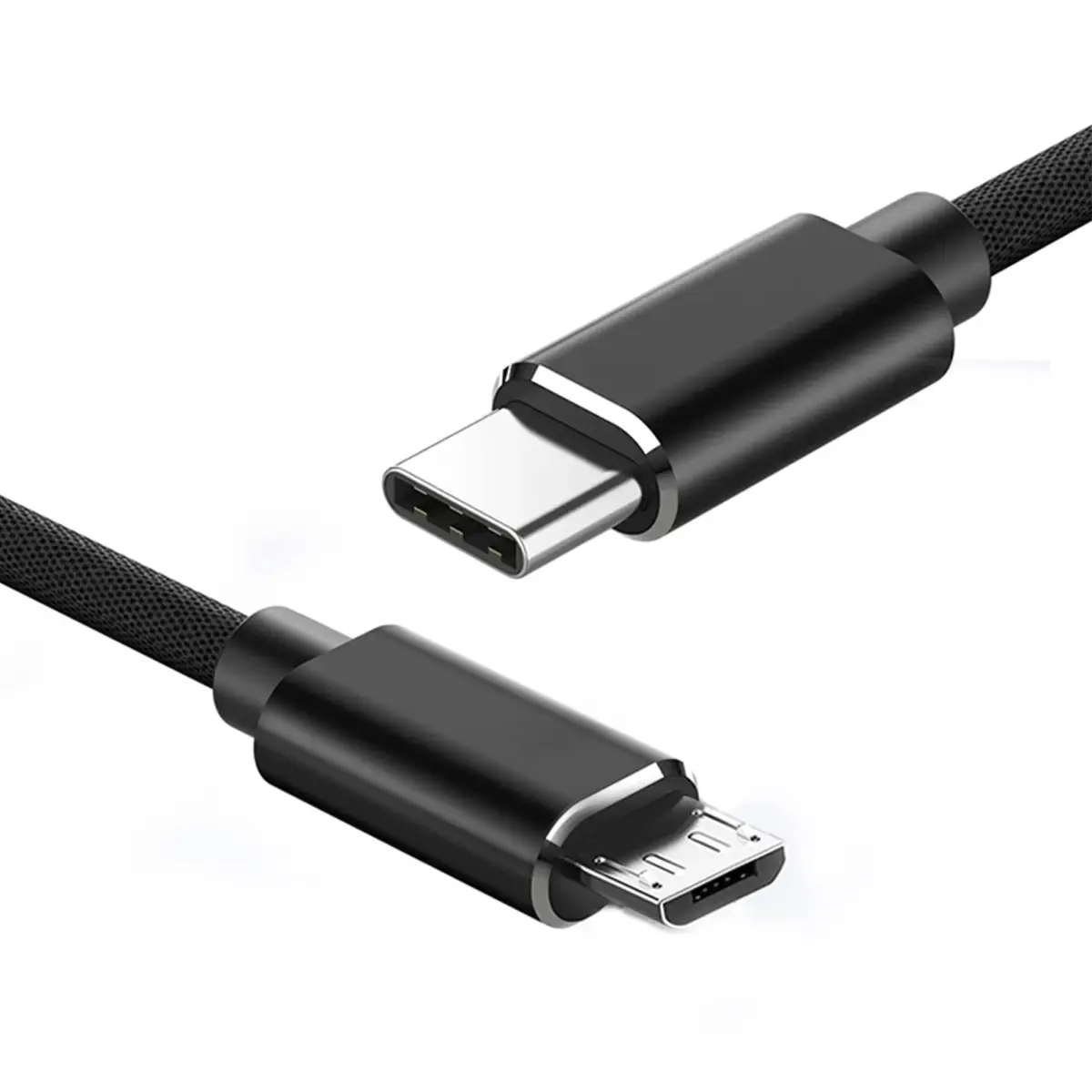 Muuqi Micro USB to USB-C Cable 1m (3.3ft) Black | USB 2.0 Type C to Micro B 5 Pin Charging Cord - main product image