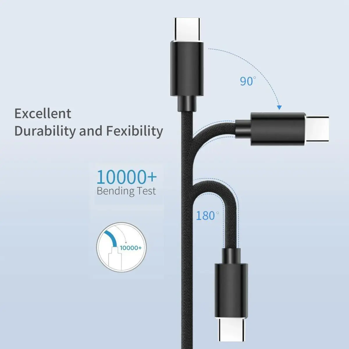 Muuqi Micro USB to USB-C Cable 1m (3.3ft) Black | USB 2.0 Type C to Micro B 5 Pin Charging Cord - view 5