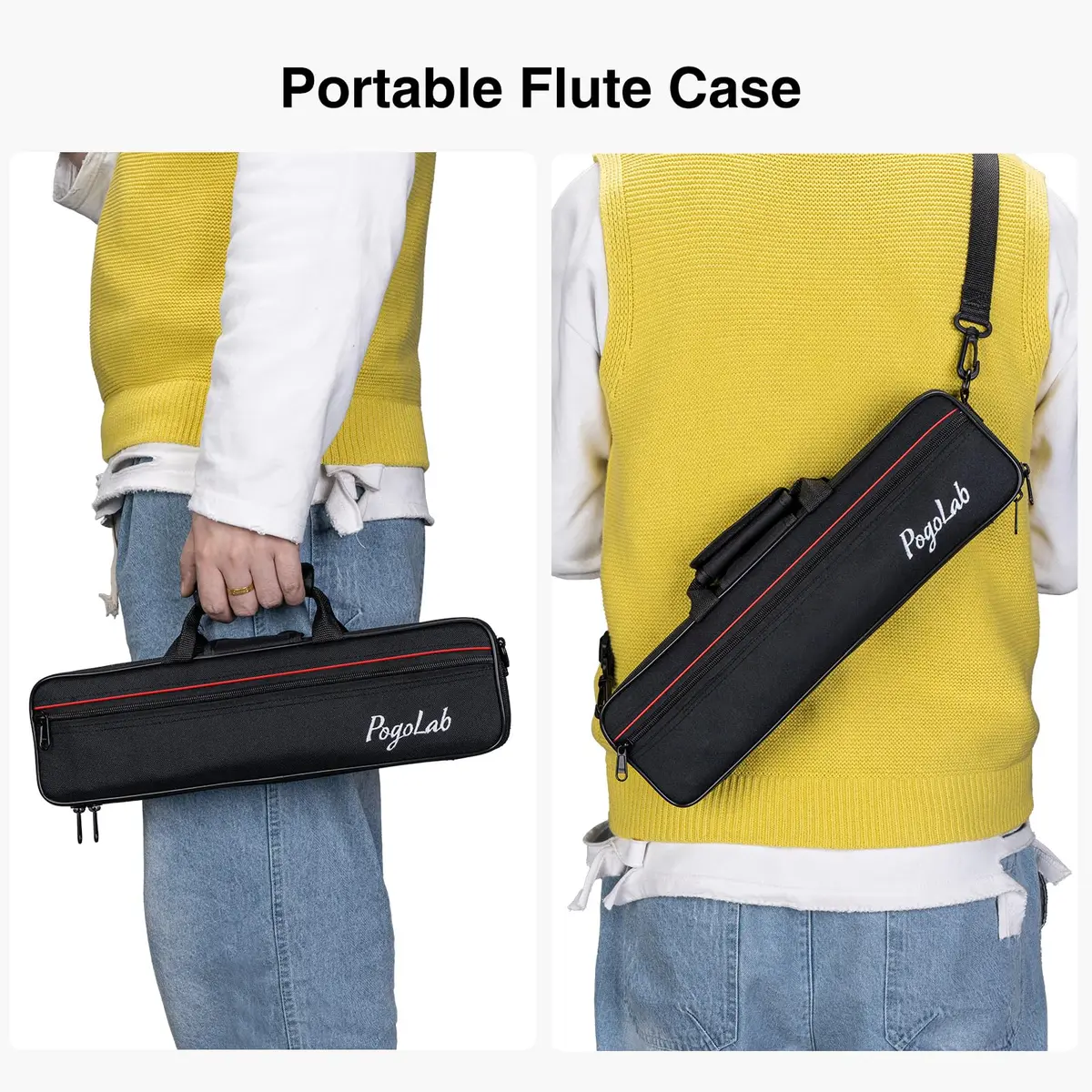 POGOLAB Open Hole C Flute 16 Keys Silver Plated Beginner & Advanced with Carry Bag - view 5