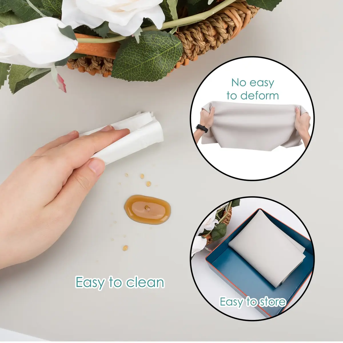 QPIX DIGITAL Extra Large Silicone Table Mat 70cm x 50cm | Food-Grade BPA-Free Protector - view 5
