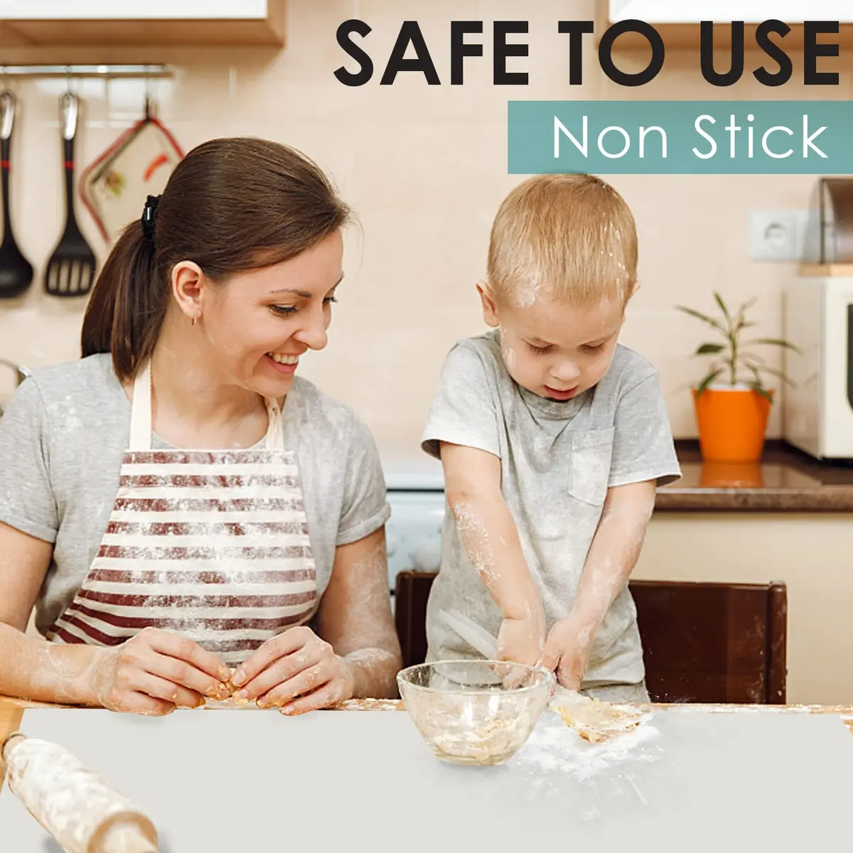 QPIX DIGITAL Extra Large Silicone Table Mat 70cm x 50cm | Food-Grade BPA-Free Protector - view 2