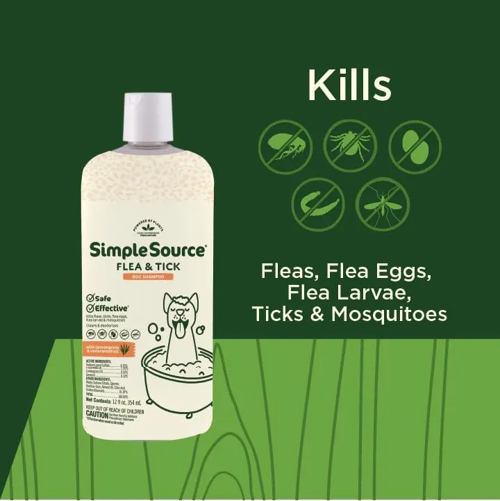 SimpleSource Flea & Tick Shampoo for Dogs 12oz | Plant-Powered Flea & Tick Control - view 7