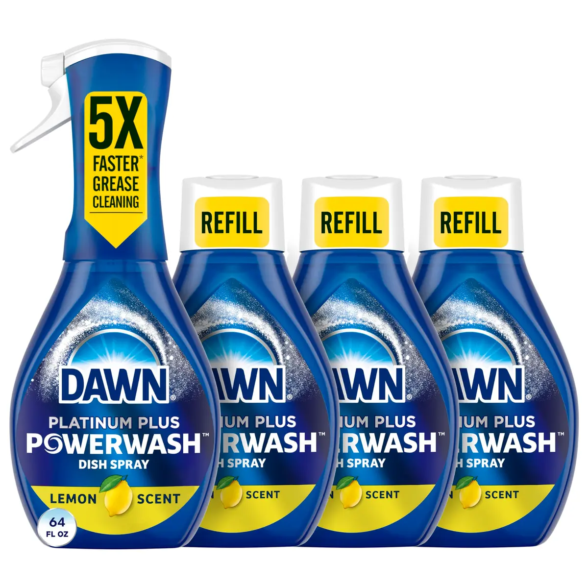 Dawn Powerwash Dish Spray Lemon 1920ml (64 Fl Oz) | Removes 99% Grease in Half Time - main product image
