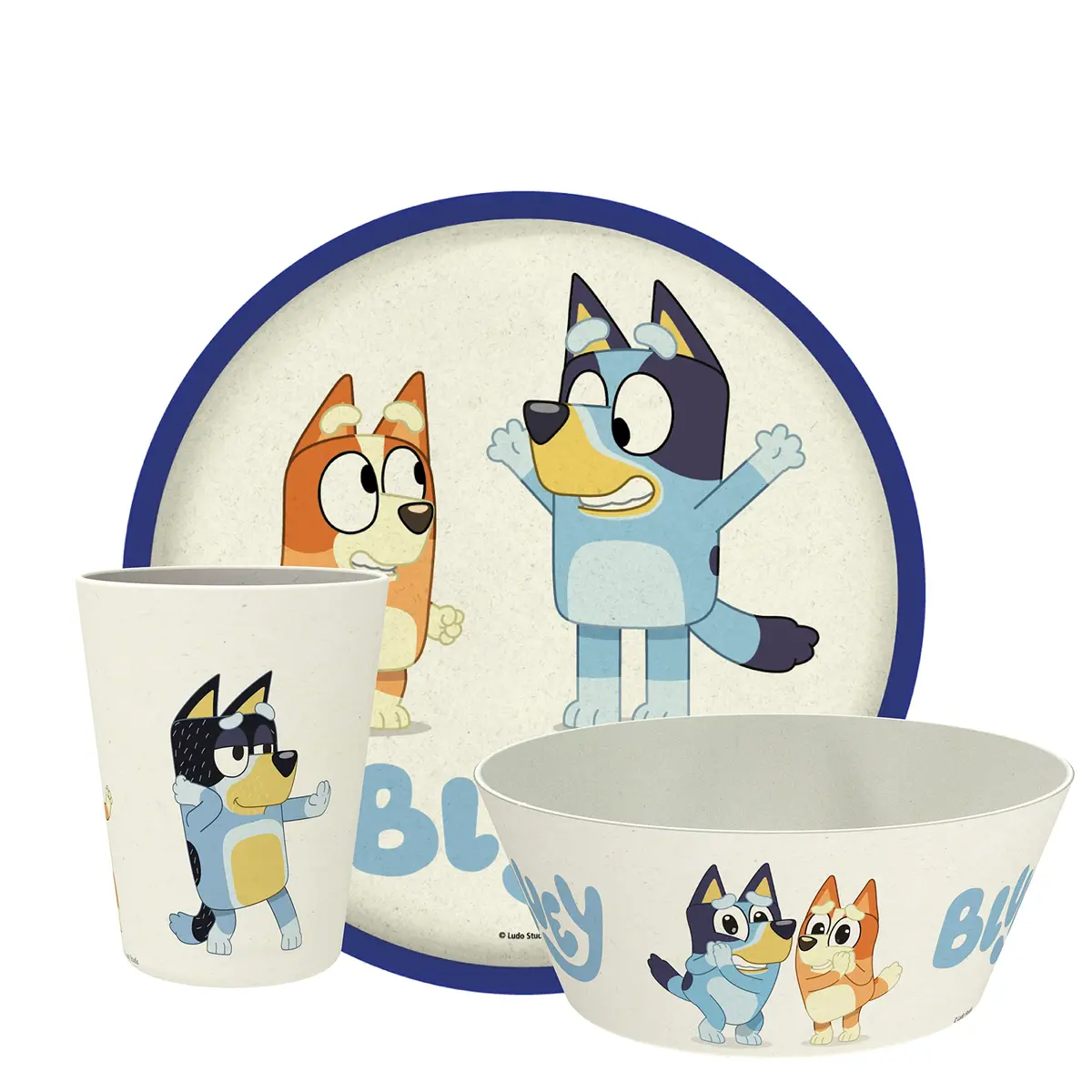 Zak Designs Bluey Kids Dinnerware Set 3 Pieces | Durable Melamine Bamboo Plate, Bowl & Tumbler for Family Meals - main product image