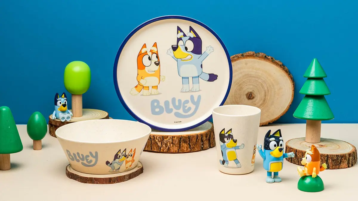 Zak Designs Bluey Kids Dinnerware Set 3 Pieces | Durable Melamine Bamboo Plate, Bowl & Tumbler for Family Meals - view 7