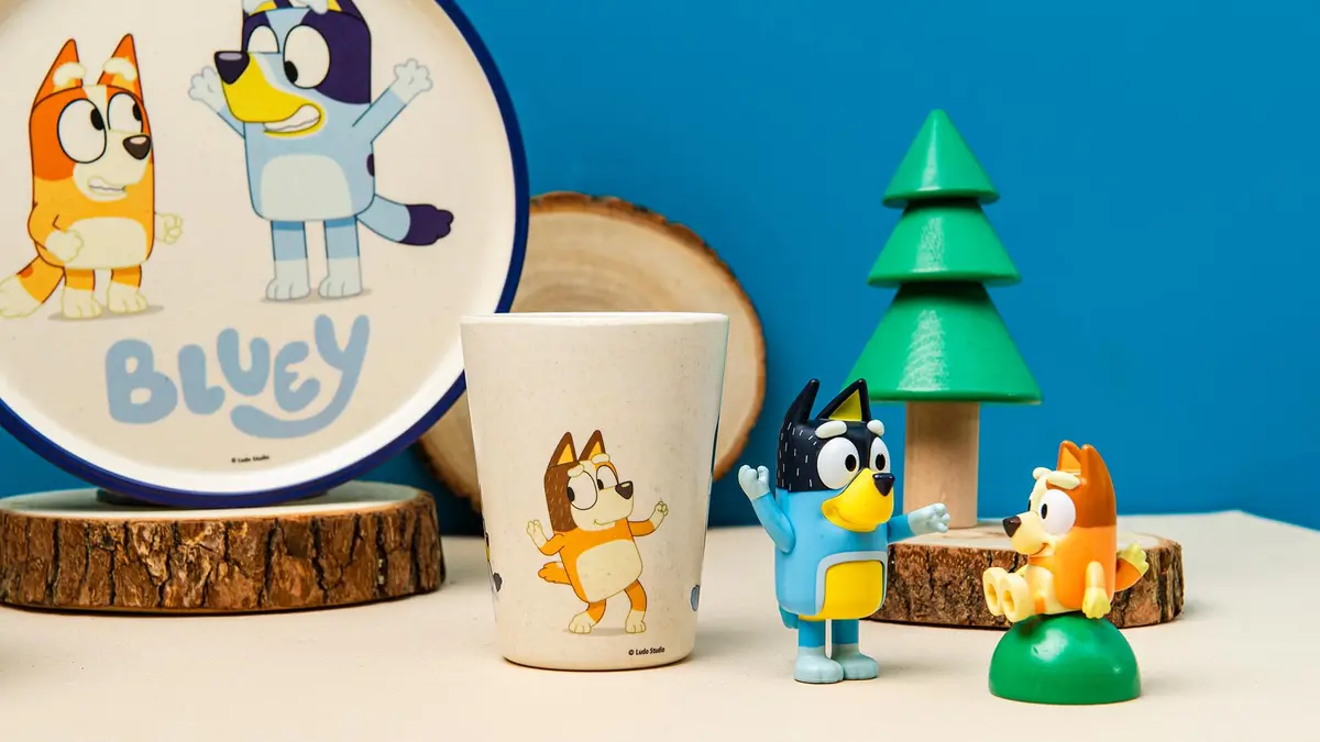 Zak Designs Bluey Kids Dinnerware Set 3 Pieces | Durable Melamine Bamboo Plate, Bowl & Tumbler for Family Meals - view 8