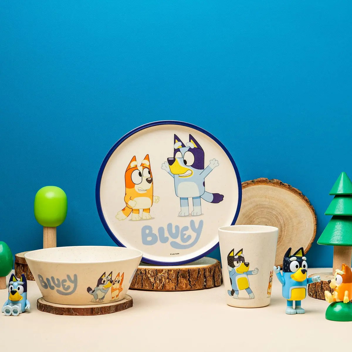 Zak Designs Bluey Kids Dinnerware Set 3 Pieces | Durable Melamine Bamboo Plate, Bowl & Tumbler for Family Meals - view 2