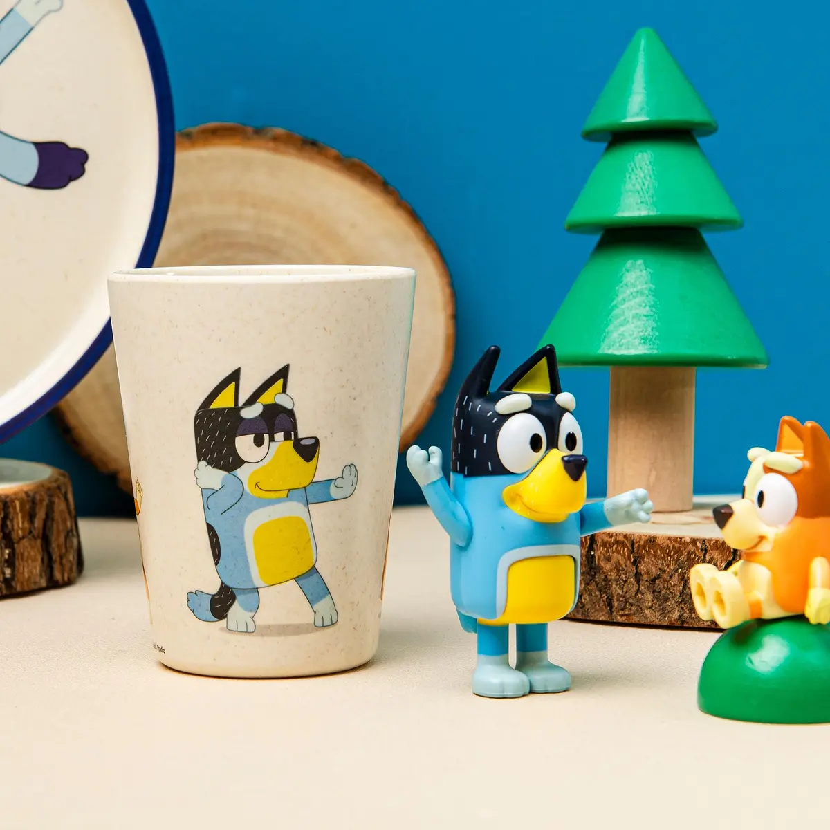Zak Designs Bluey Kids Dinnerware Set 3 Pieces | Durable Melamine Bamboo Plate, Bowl & Tumbler for Family Meals - view 3