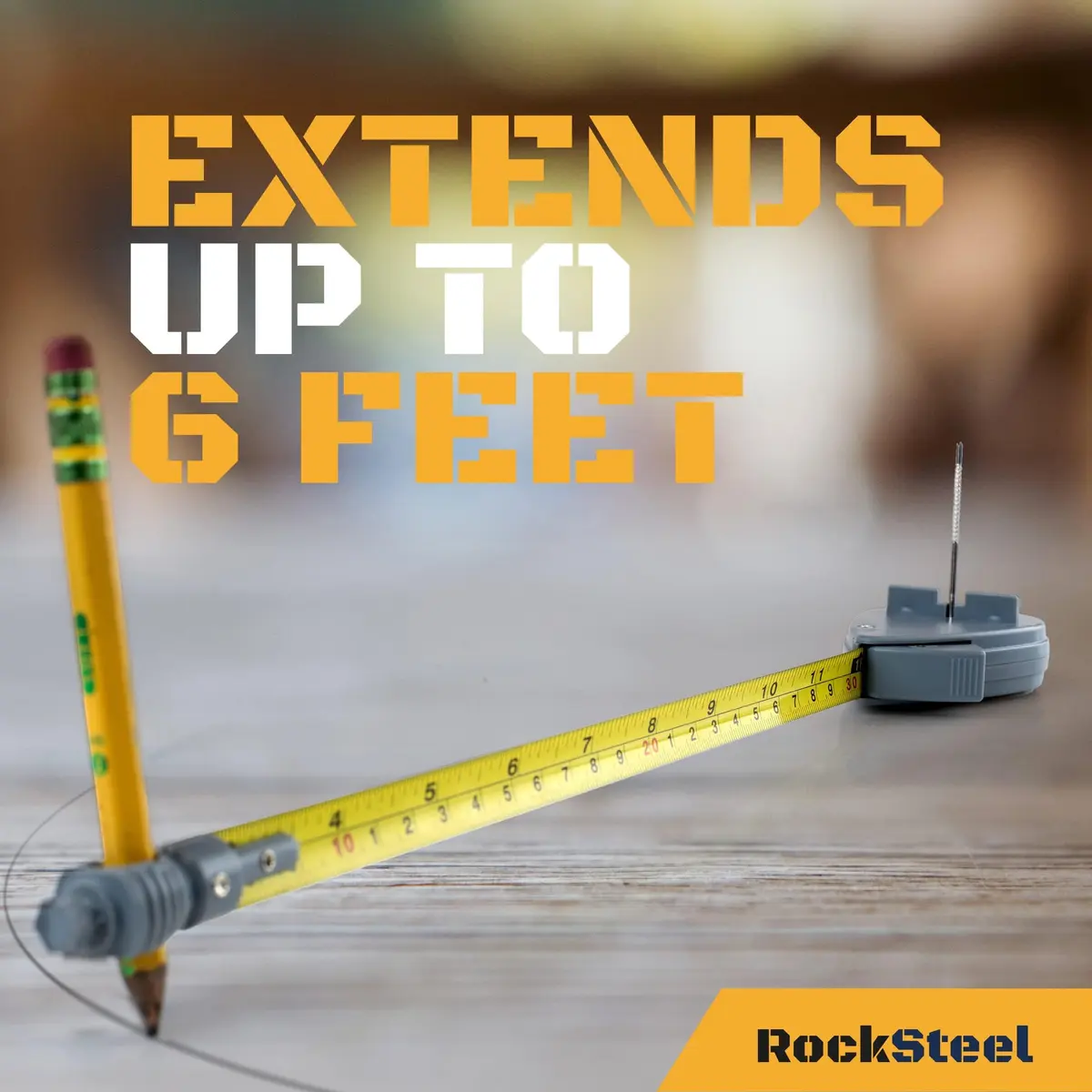 Rocksteel Roto Tape Compass | Circle Drawing & Straight Edge Tool, 5" | Accurate, Portable, Versatile - view 6