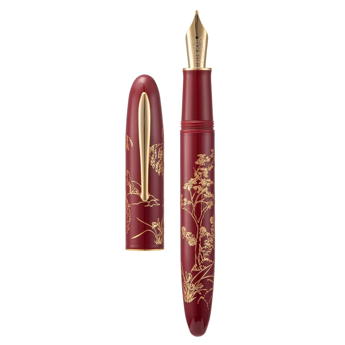HONG DIAN N23 Red Rabbit Fountain Pen Long Blade Medium Nib Gold Trim | Smooth Writing Instrument - main product image