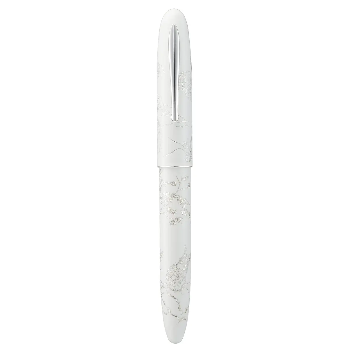 HONG DIAN N23 White Rabbit Fountain Pen, Long Blade Medium Nib Silver Trim, Metal Body, 141mm (5.55 inches) | Smooth Writing Instrument for Students & Professionals - view 9