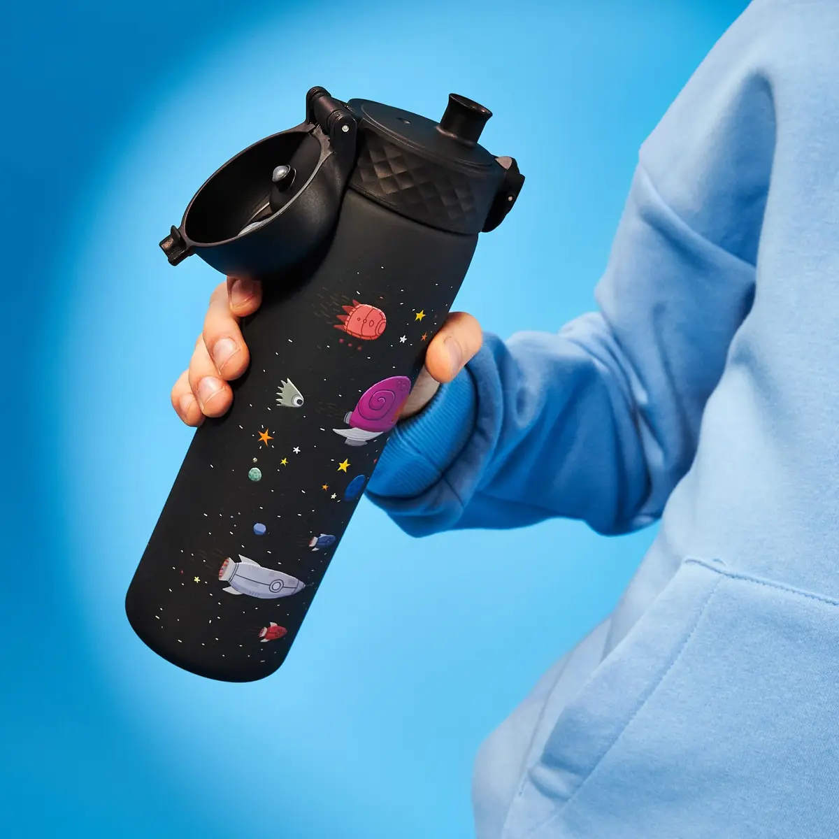 Ion8 Water Bottle, 500 ml/18 oz, Leak Proof, BPA Free, Spaceships Design - view 7