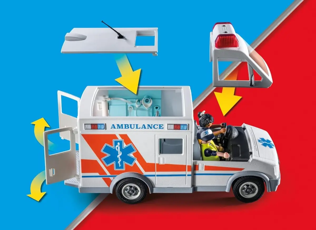 Playmobil Ambulance with Accessories & 3 Figures | Realistic Rescue Toy for Kids - view 6