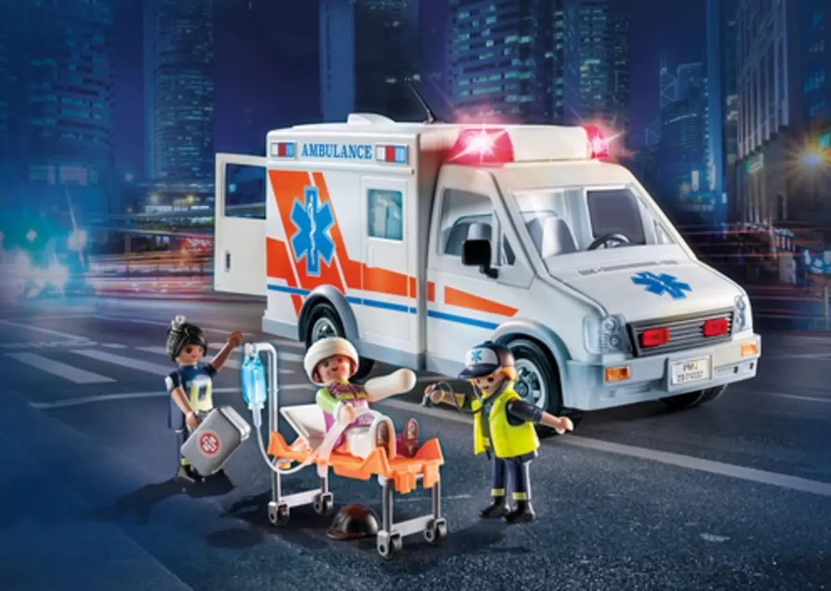 Playmobil Ambulance with Accessories & 3 Figures | Realistic Rescue Toy for Kids - view 8