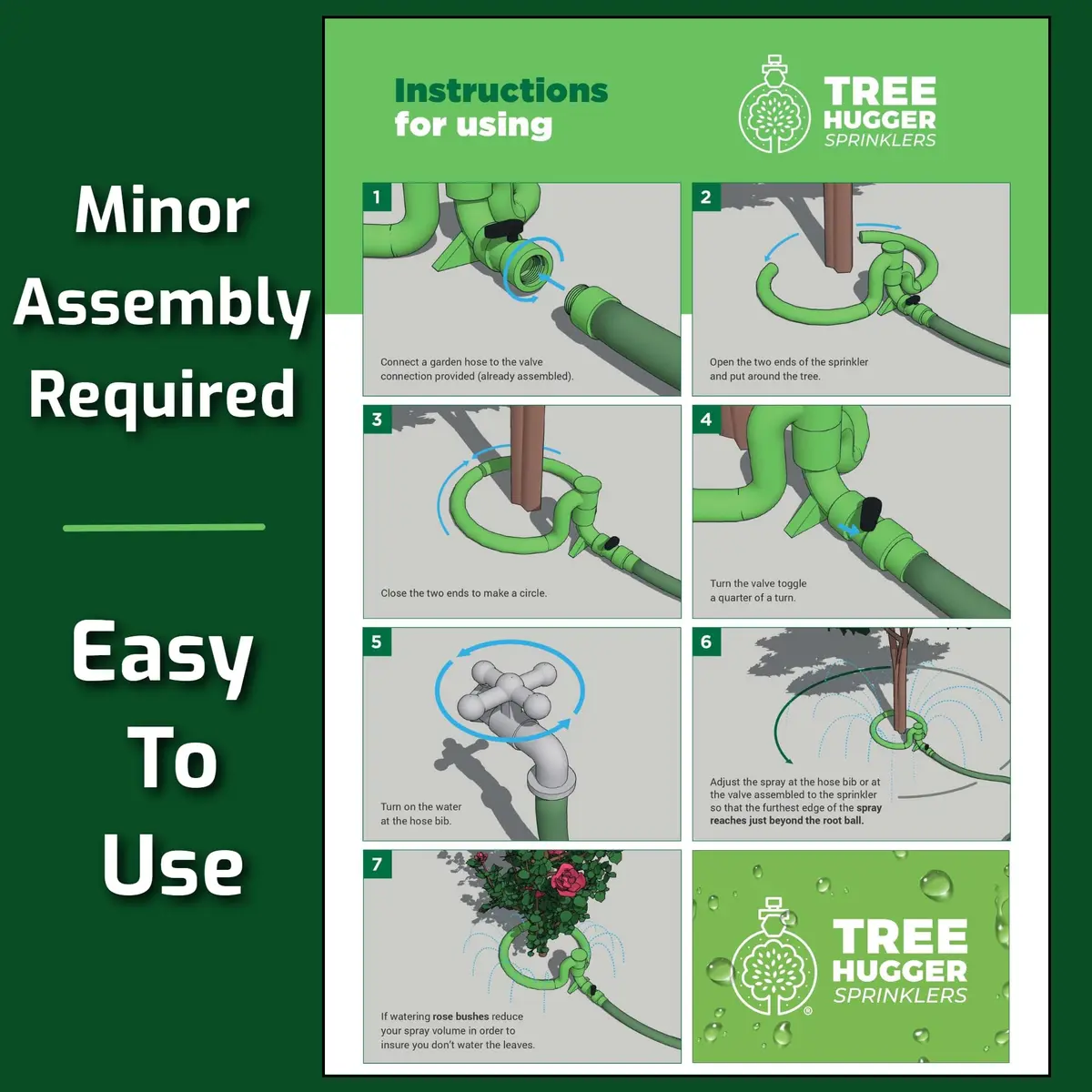 Tree Hugger Sprinkler 360° Outward Spray Tree Watering Ring 7 Inch | Targeted Root Zone Hydration for Trees - view 5