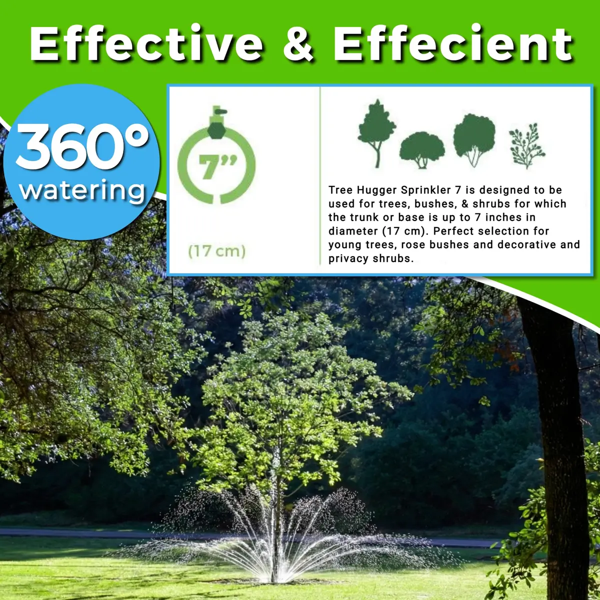 Tree Hugger Sprinkler 360° Outward Spray Tree Watering Ring 7 Inch | Targeted Root Zone Hydration for Trees - view 3