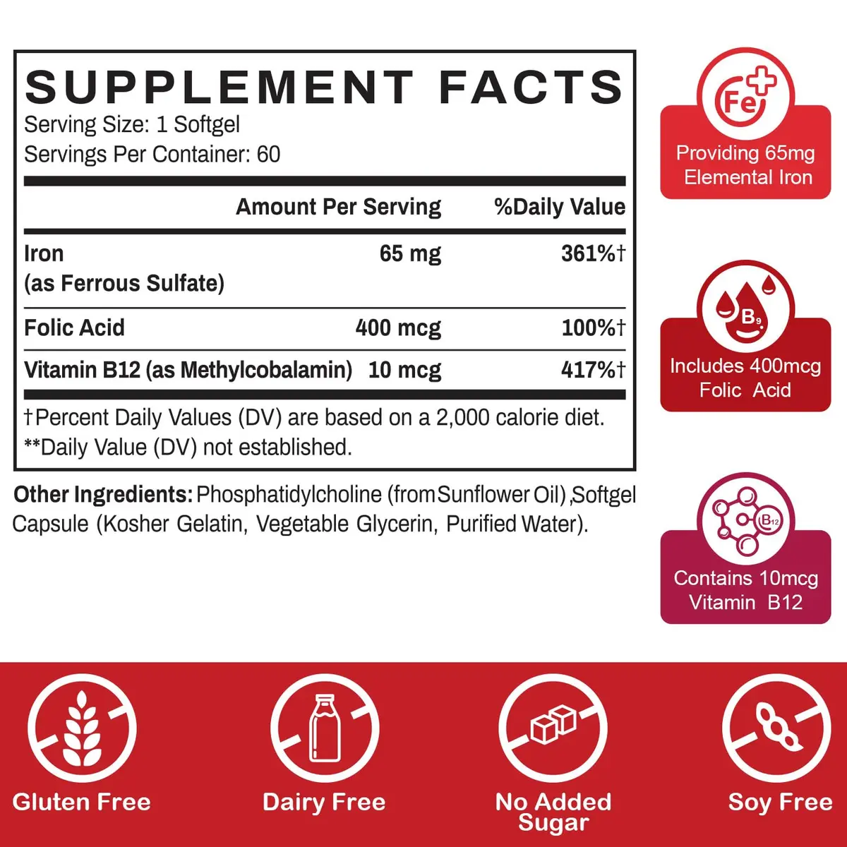 Sapotax Liposomal Fe Iron Supplement 65 mg | Blood & Energy Support for Adults - view 2