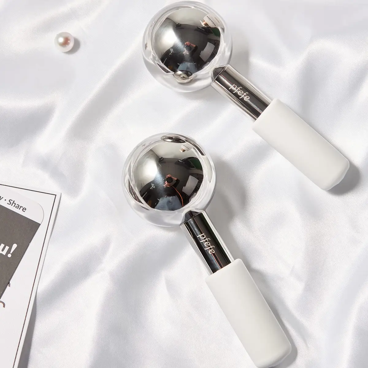 pfefe Ice Globes for Face & Eyes, Unbreakable Stainless Steel Cryo Sticks 2-Pack | Soothe Puffiness & Headaches - view 7