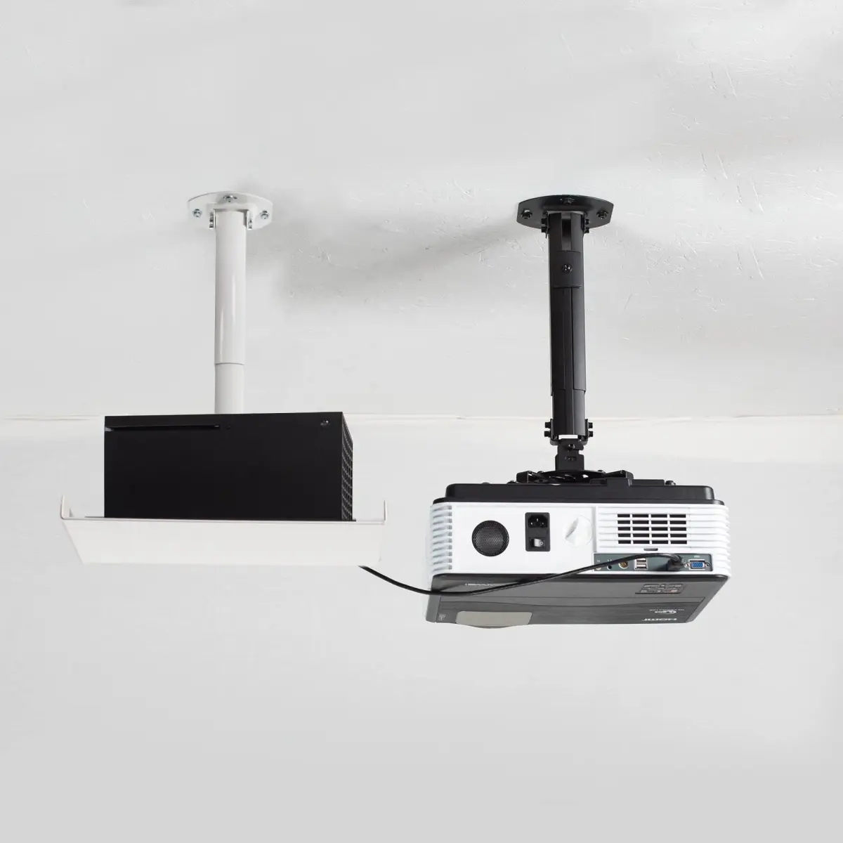 VIVO Universal Ceiling Extending Projector Tray Mount, Height Adjustable Projection 37.2cm (14.6in) | No Hole Installation - view 6