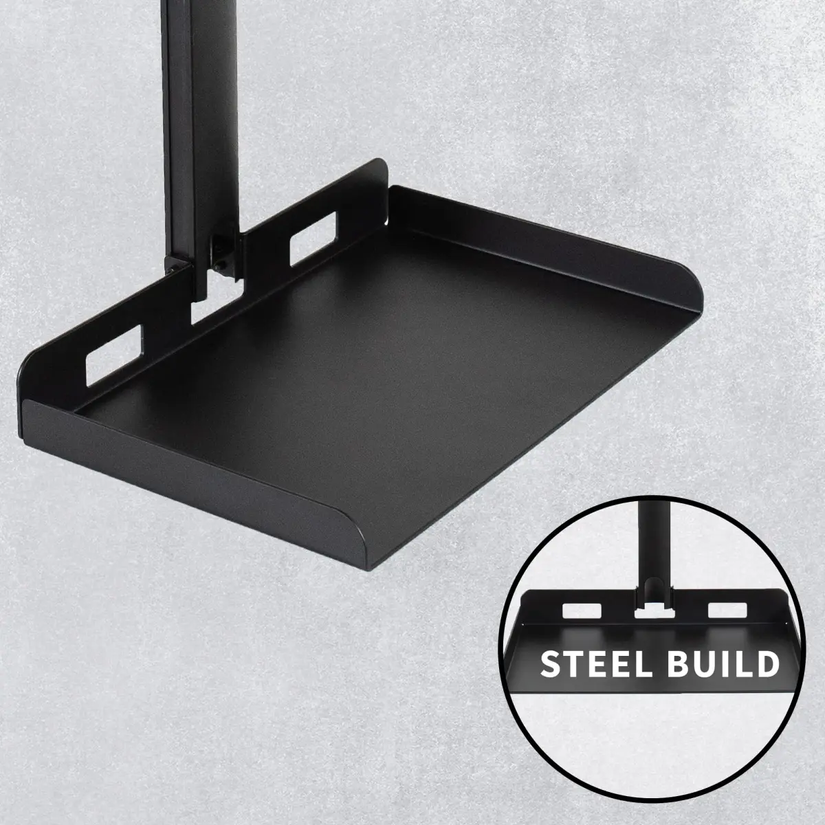 VIVO Universal Extending Ceiling Projector Tray Mount Black | Height Adjustable Projection, No Hole Installation, Hidden Cable Routing (13.8" x 8.7" Tray, 11 lb Capacity) - view 5