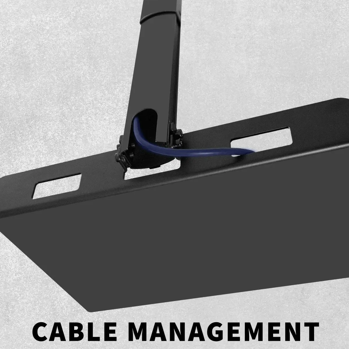 VIVO Universal Extending Ceiling Projector Tray Mount Black | Height Adjustable Projection, No Hole Installation, Hidden Cable Routing (13.8" x 8.7" Tray, 11 lb Capacity) - view 8