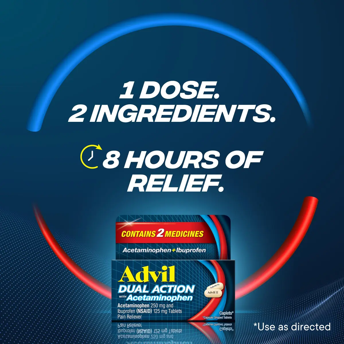 HALEON Advil Dual Action Caplets 216 | 8-Hour Pain Relief with Ibuprofen & Acetaminophen - view 6