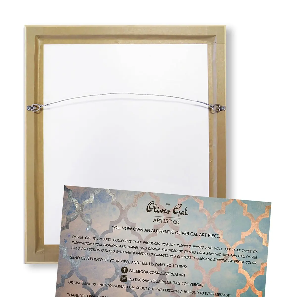 The Oliver Gal Artist Co. Fashion and Glam Contemporary Canvas Wall Art 11"L x 16"W | White and Gold - view 5