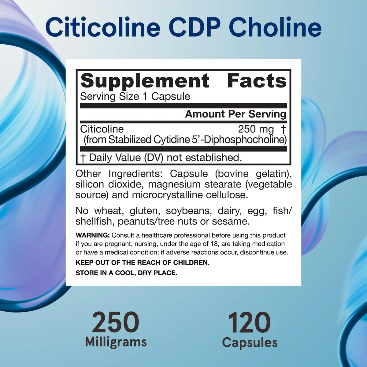 Jarrow Formulas Citicoline CDP Choline 250 MG Capsules (1440 Count, 250 mg) | Supports Brain Health, Performance & Memory - view 6