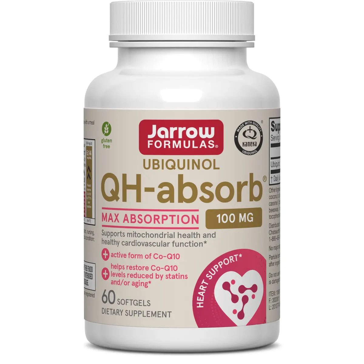 Jarrow Formulas QH-Absorb Ubiquinol 100 mg | Supports Heart & Mitochondrial Health (120 Softgels) - main product image