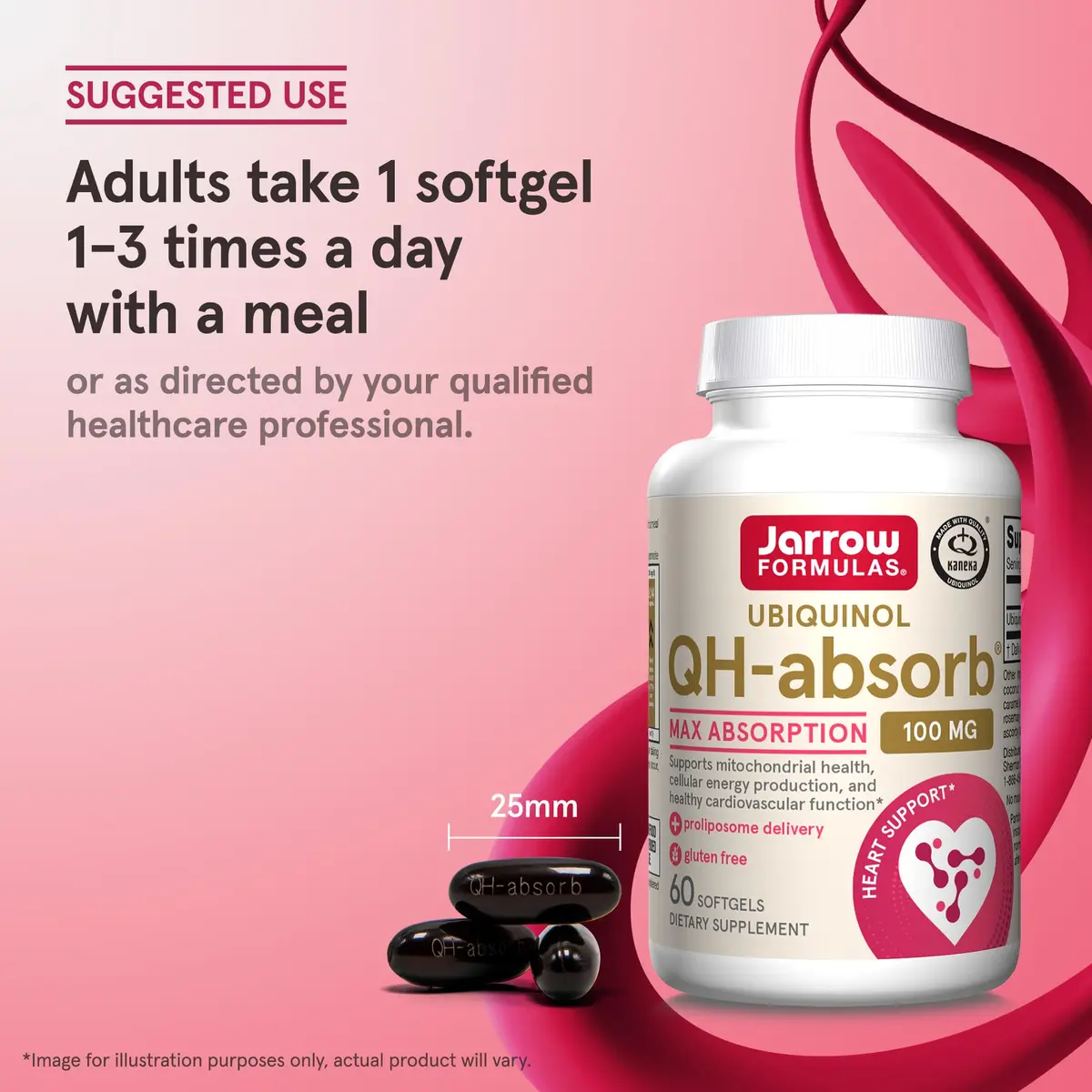 Jarrow Formulas QH-Absorb Ubiquinol 100 mg | Supports Heart & Mitochondrial Health (120 Softgels) - view 5