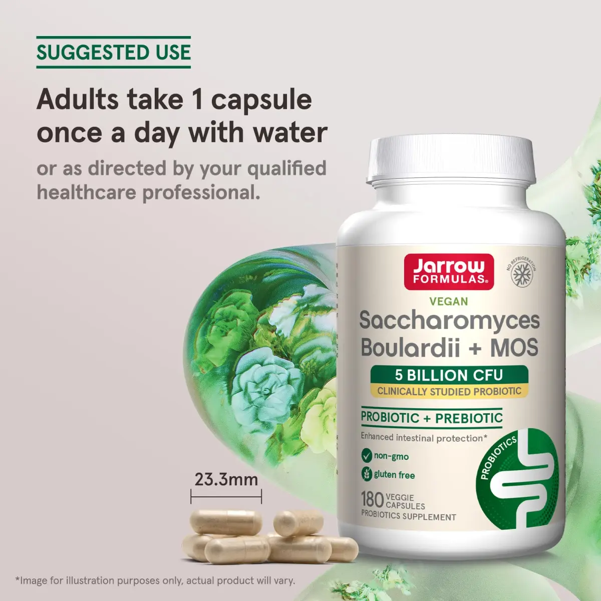 Jarrow Formulas Saccharomyces Boulardii + MOS Probiotic Yeast 180 Veggie Caps | 5 Billion CFU Gut Health Support - view 7