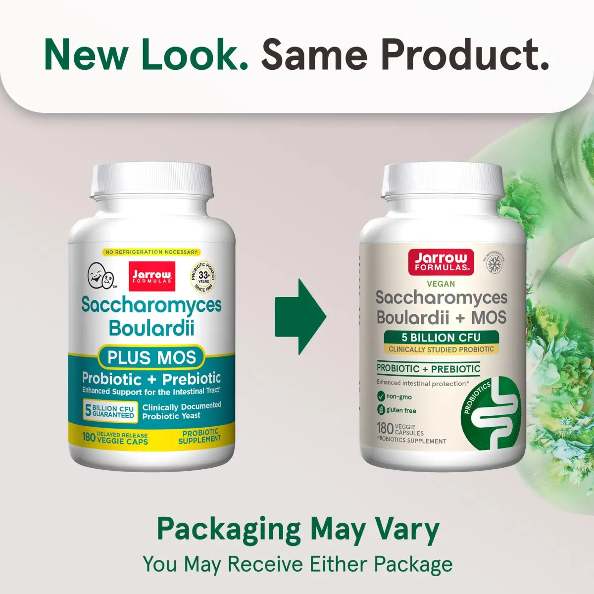 Jarrow Formulas Saccharomyces Boulardii + MOS Probiotic Yeast 180 Veggie Caps | 5 Billion CFU Gut Health Support - view 2