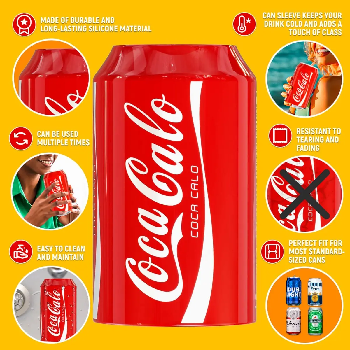 BeerSkin Silicone Can Covers that Look Like Soda 12 oz (355 ml) - 5 Pack | Blend In Anywhere - view 7