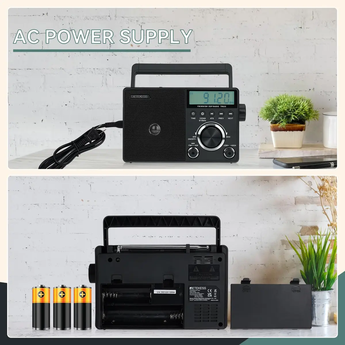 Retekess TR635 Portable Digital Radio | AM FM Shortwave Radio for Seniors & Travel - view 6