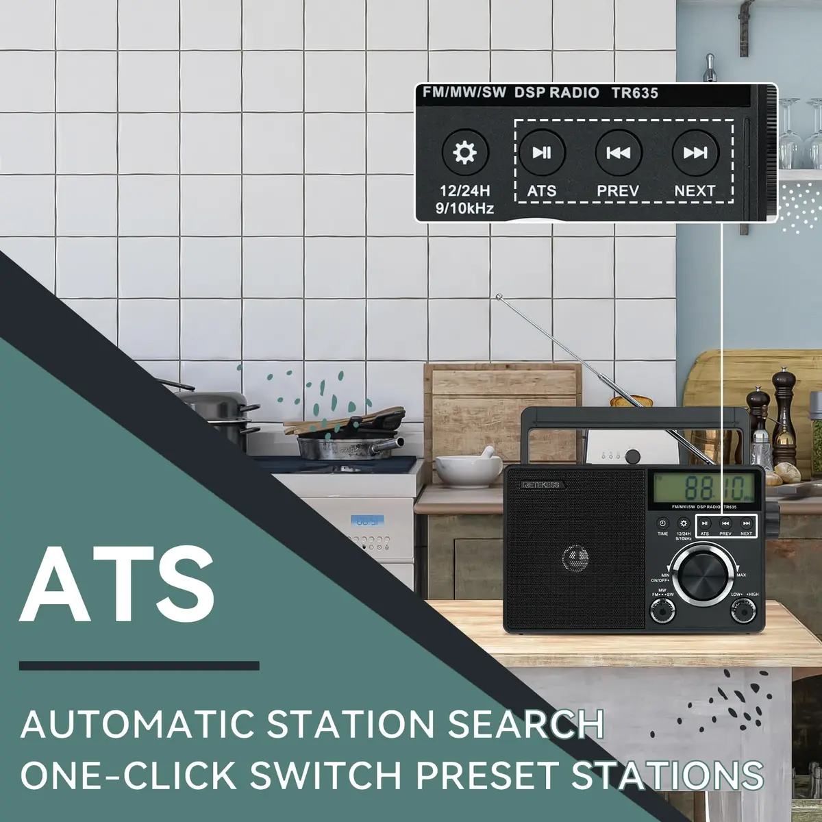 Retekess TR635 Portable Digital Radio | AM FM Shortwave Radio for Seniors & Travel - view 4