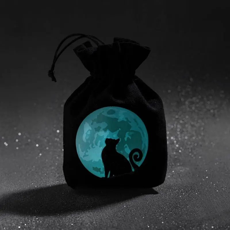 Q Workshop Cats Dice Bag The Mooncat | Glow-in-the-Dark Cat Dice Pouch (11 x 15 cm) - view 6