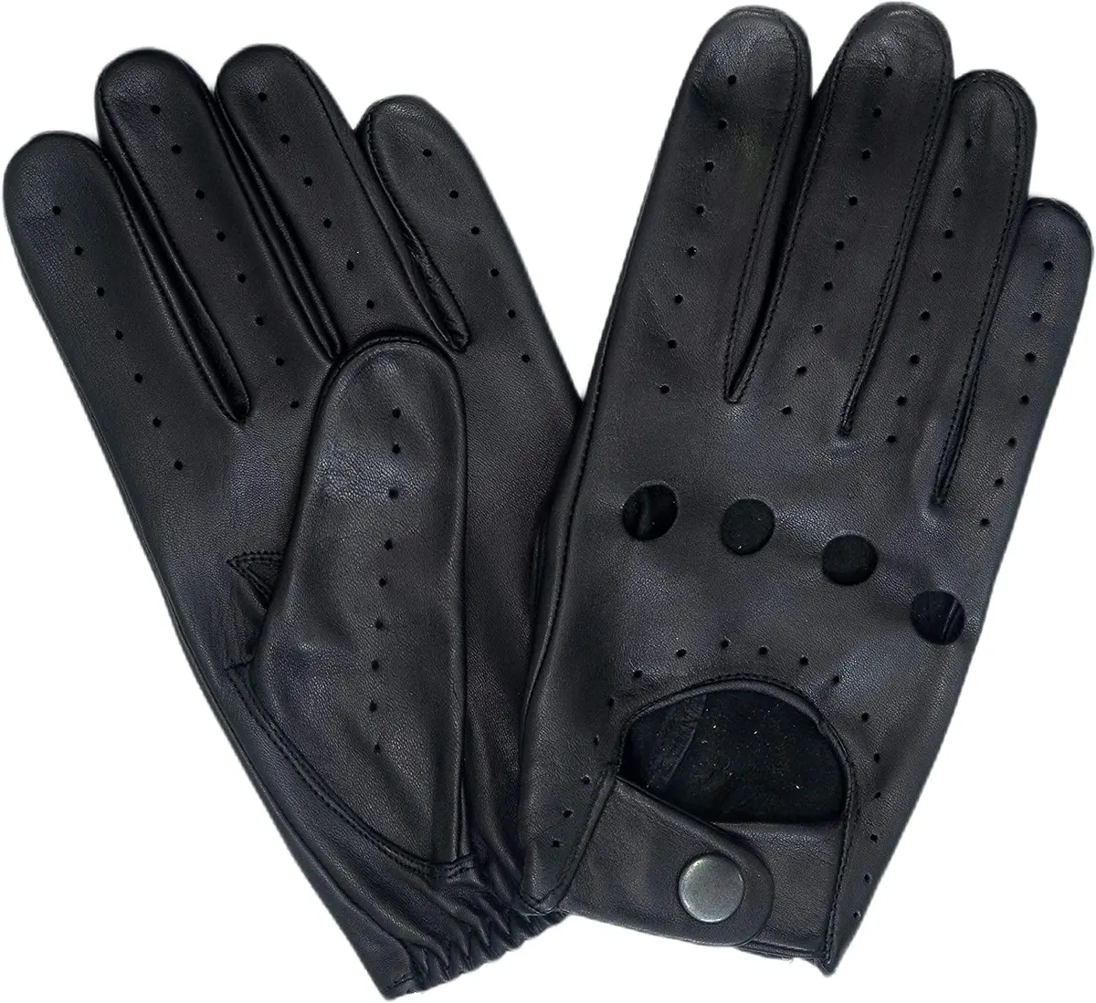 M&H Since 1978 Driving Gloves for Men - Black Leather XS | Soft Sheep Leather, All-Season Comfort - main product image