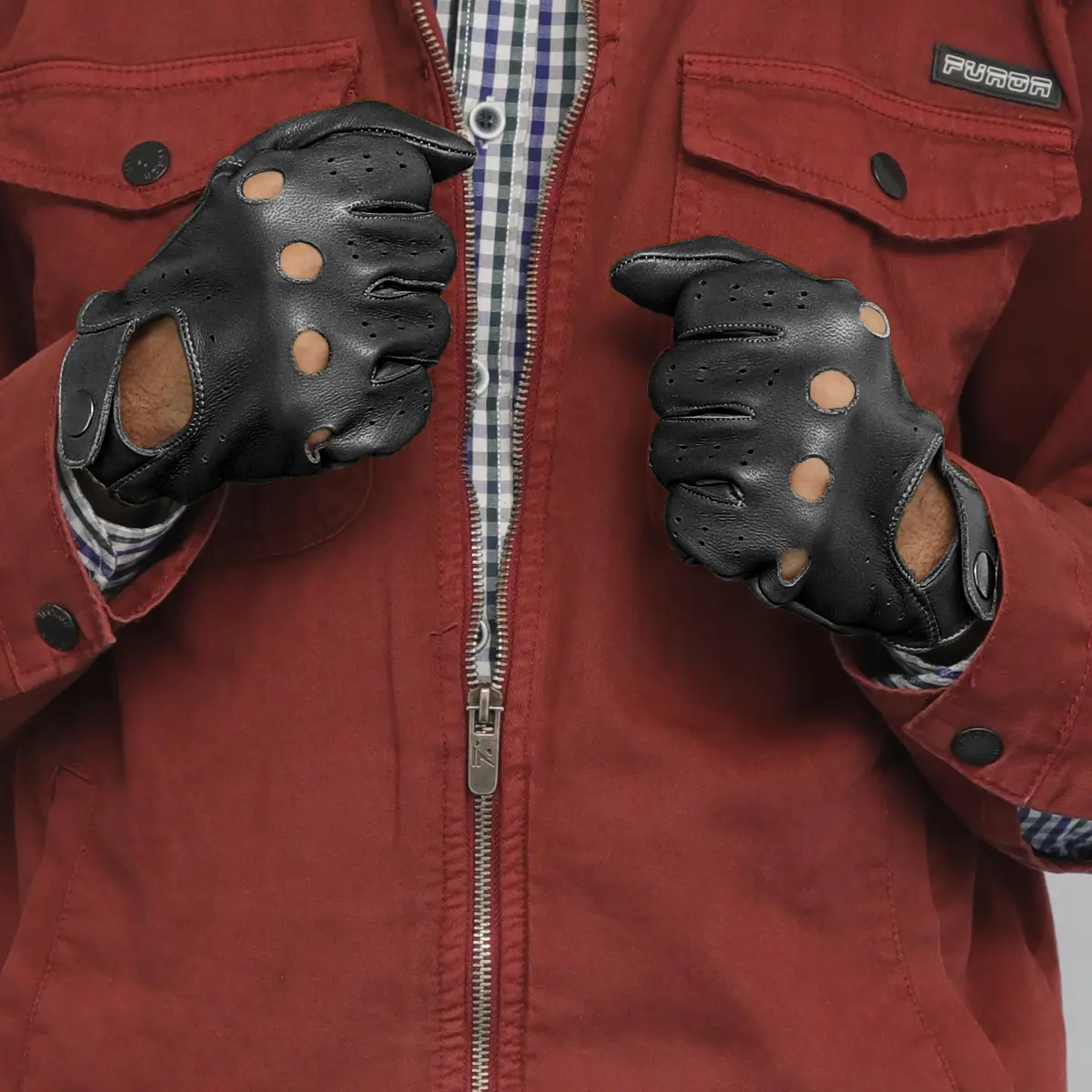 M&H Since 1978 Driving Gloves for Men - Black Leather XS | Soft Sheep Leather, All-Season Comfort - view 3