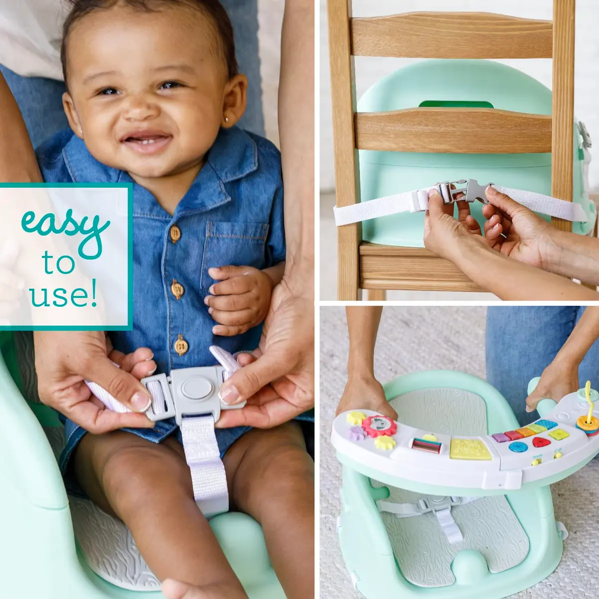 Infantino Baby Seat & Booster Mint | 3-in-1 Discovery, Play & Snack - view 4