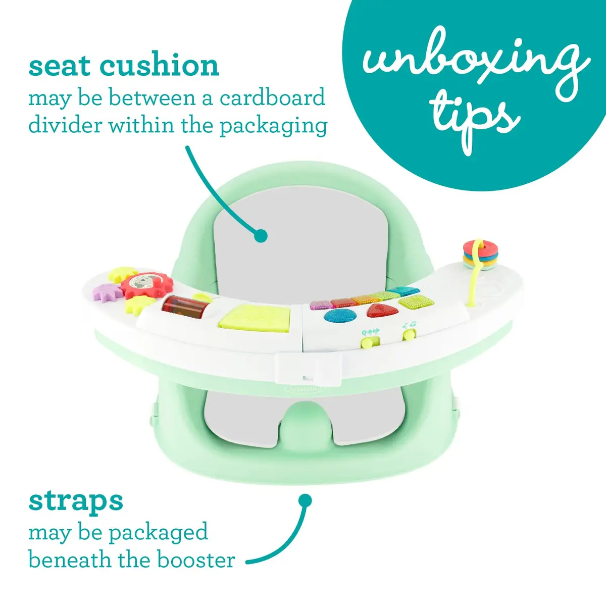 Infantino Baby Seat & Booster Mint | 3-in-1 Discovery, Play & Snack - view 3