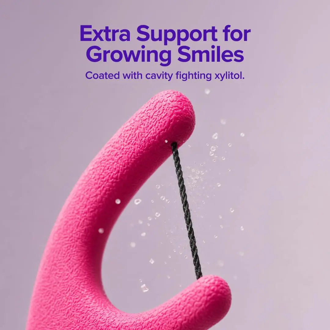 Burst Kids Flossers 90 Count | Strawberry Aroma | Ergonomic, Biodegradable, No-Shred Floss - view 5