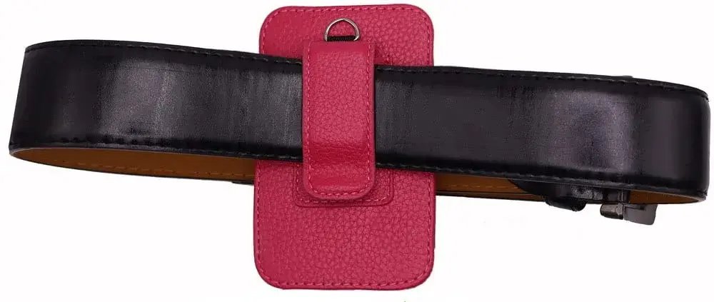 usastar-SNK Premium Fitted Leather Case with Screen Protector & Belt Clip for Medtronic Minimed Insulin Pump 630G/640G/670G/770G/780G (All Models) - Vertical-B1-HPink - view 4