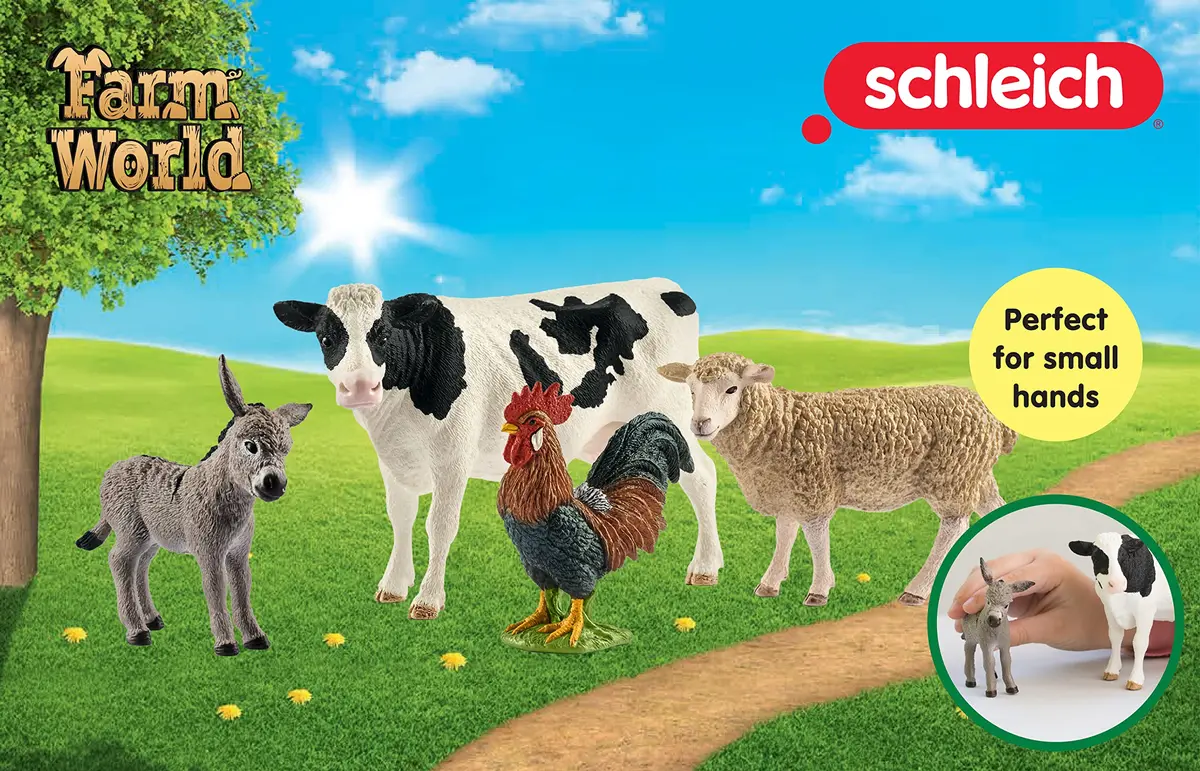 Schleich Farm World Starter Playset with 4 Realistic Animal Figures | Kids 3+ Years - view 5