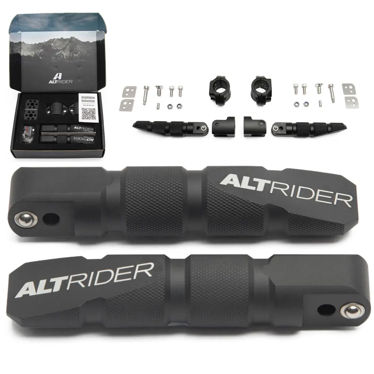 AltRider Universal Highway Pegs for Crash Bars Compatible With 1 Inch (25 mm) Diameter Bars | Heavy Duty, Rust-Resistant Motorcycle Foot Pegs - main product image