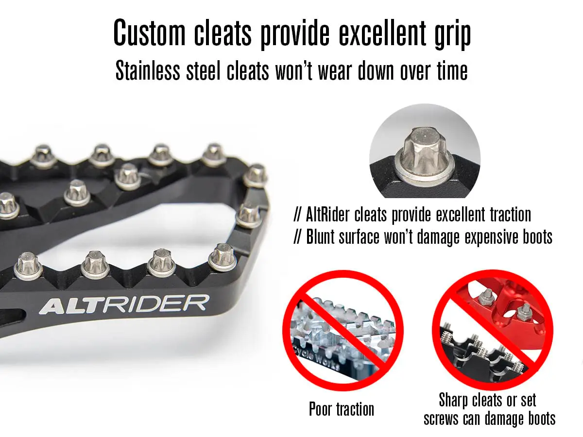 AltRider Adventure II Foot Pegs for BMW R 1200/1250 / 1300 GS - Heavy Duty Aluminum, High Traction, Adjustable Height, Silver - view 10