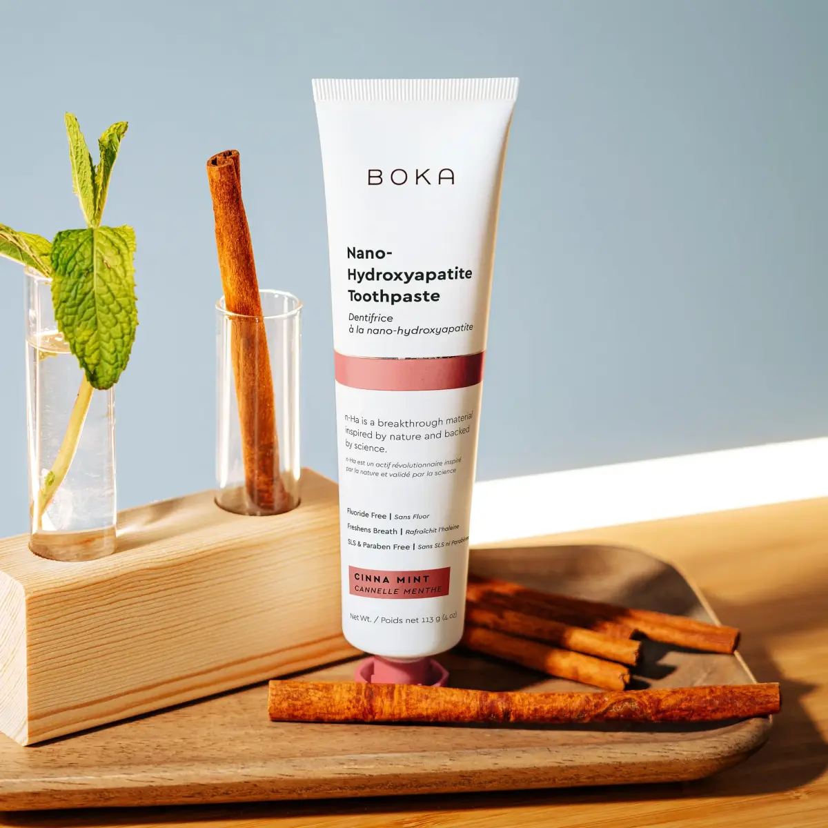 Boka Fluoride Free Toothpaste with Nano Hydroxyapatite, Cinnamint Flavor, 118ml (4 Ounce) | Enamel Care for Sensitive Teeth - view 2